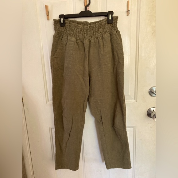 Pants - Smocked waist Linen Pants